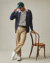 Men's Standard Crew Long Sleeve Tee - Navy Stripe